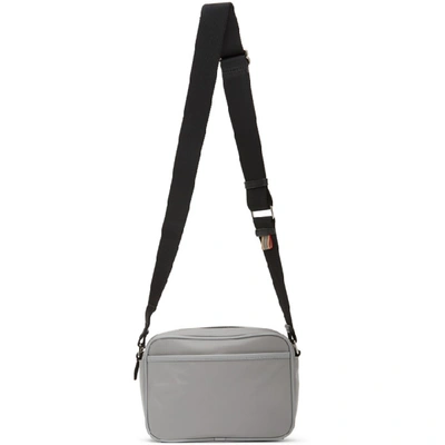 Shop Burberry Grey Padded Logo Messenger Bag In Cloud Grey