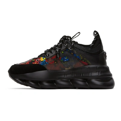 Shop Versace Ssense Exclusive Black Printed Chain Reaction Sneakers In D41dm Black