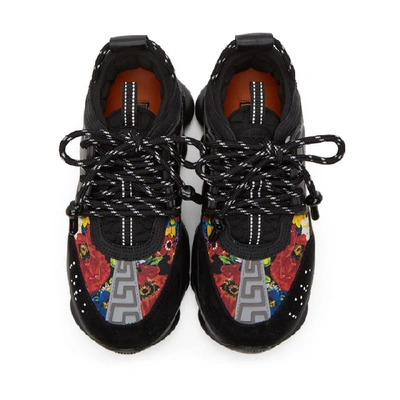 Shop Versace Ssense Exclusive Black Printed Chain Reaction Sneakers In D41dm Black