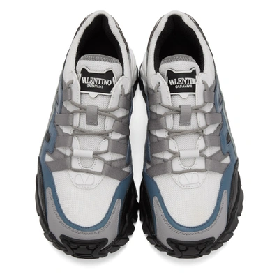 Shop Valentino White And Blue  Garavani Climbers Sneakers In Lt5 Bianco/