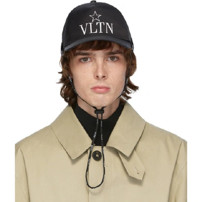 Shop Valentino Black  Garavani Vltn Star Cap In 0ni Nero/bi