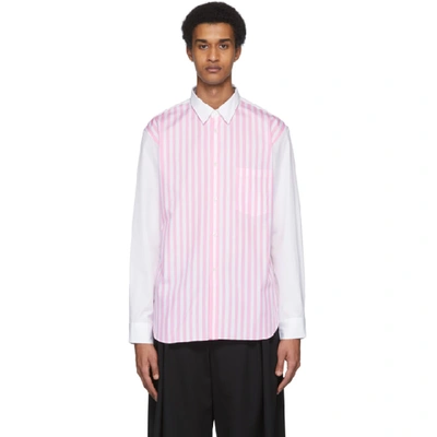 Shop Comme Des Garçons Homme Deux Comme Des Garcons Homme Plus White And Pink Striped Shirt In 2 Wht/b