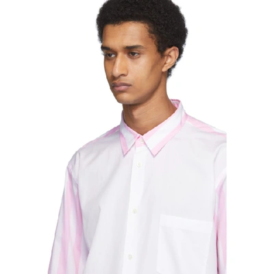 COMME DES GARÇONS HOMME DEUX COMME DES GARCONS HOMME PLUS PINK AND WHITE STRIPED SHIRT 