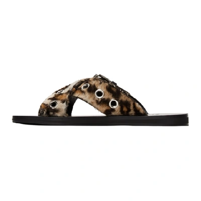 Shop Versace Brown Leopard Sandals In K90p Leopar