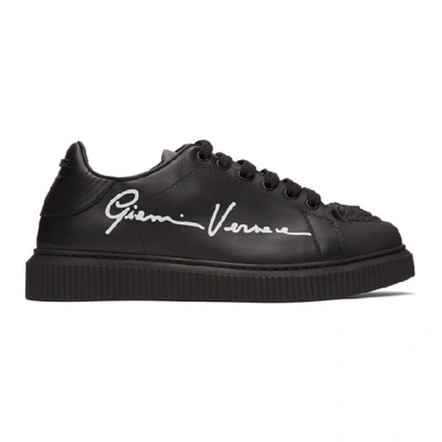 Shop Versace Black Signature Nyx Sneakers In D41 Black