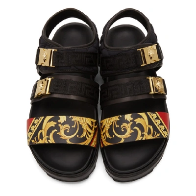 VERSACE 黑色扣带凉鞋