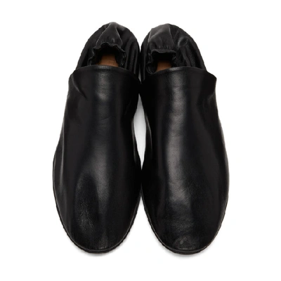 Shop Bottega Veneta Black Paper Leather Loafers In 1000 Black