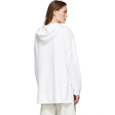 Shop Loewe Beige And White Embroidered Hoodie In 2453 Ecru