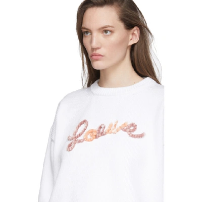 Shop Loewe White Logo Sweater In 2100 White