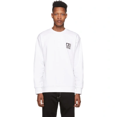 Shop Carhartt Work In Progress White State Chromo Sweatshirt In 0200 White