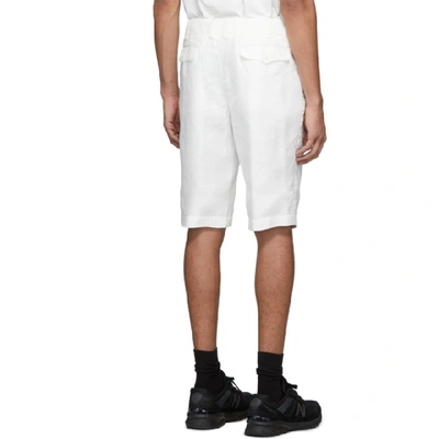 Shop Junya Watanabe Off-white Linen Serge Shorts In 2 Offwhite