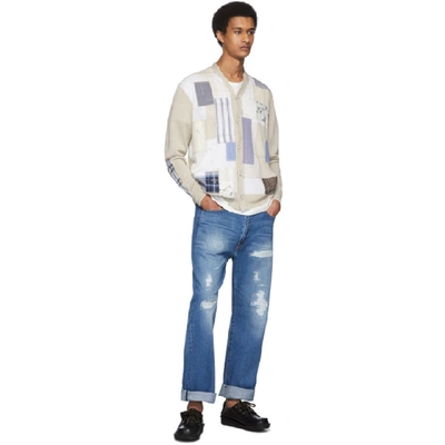 Shop Junya Watanabe Blue Garment-treated Jeans In 1 Indigo