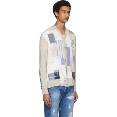 Shop Junya Watanabe White And Beige Multi Patchwork Cardigan In 1 Natural