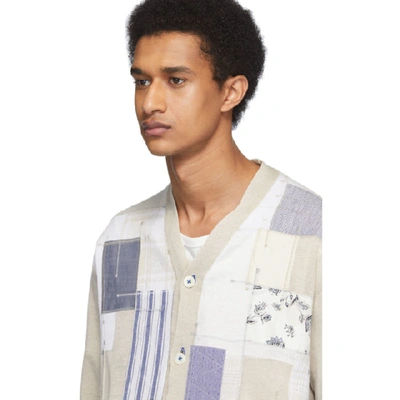 Shop Junya Watanabe White And Beige Multi Patchwork Cardigan In 1 Natural