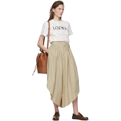 Shop Loewe White Floral Logo T-shirt