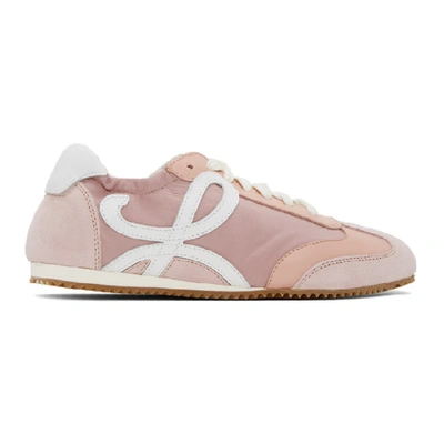 Shop Loewe Pink And White Ballet Runner Sneakers In 7200 L Pink