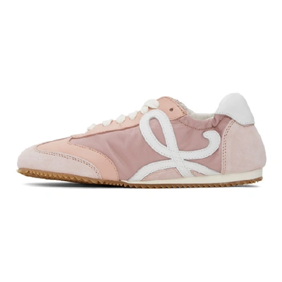 Shop Loewe Pink And White Ballet Runner Sneakers In 7200 L Pink