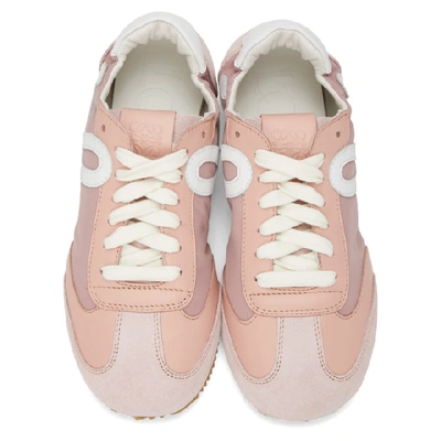 Shop Loewe Pink And White Ballet Runner Sneakers In 7200 L Pink