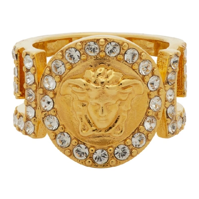 Shop Versace Gold Icon Medusa Ring In D01o Gold