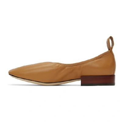 Shop Loewe Tan Soft Ballerina 25 Flats In 2580 Desert