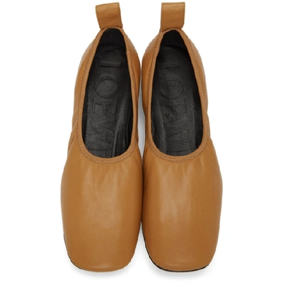 Shop Loewe Tan Soft Ballerina 25 Flats In 2580 Desert