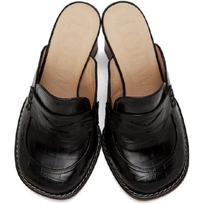 Shop Loewe Black Loafer 90 Heels In 1100 Black
