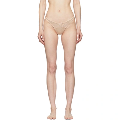 Shop Agent Provocateur Pink Helene Thong In Peach