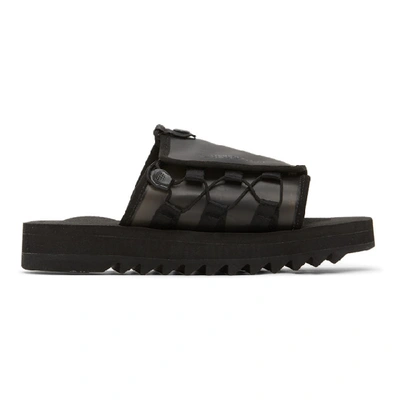 Shop Fumito Ganryu Black Suicoke Edition Silicon Slip-on Sandals