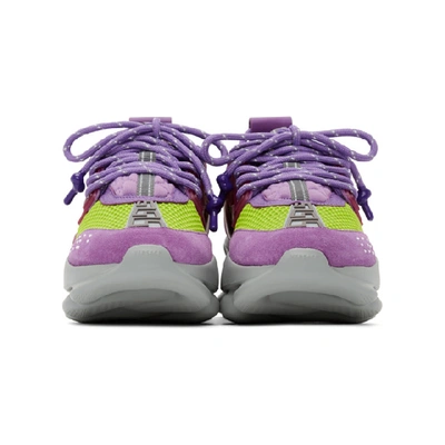 Shop Versace Purple Chain Reaction Sneakers In K0qsn Purye