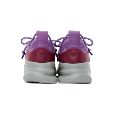 Shop Versace Purple Chain Reaction Sneakers In K0qsn Purye