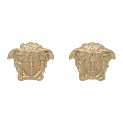 Shop Versace Gold Medusa Stud Earrings In D00oc Gold