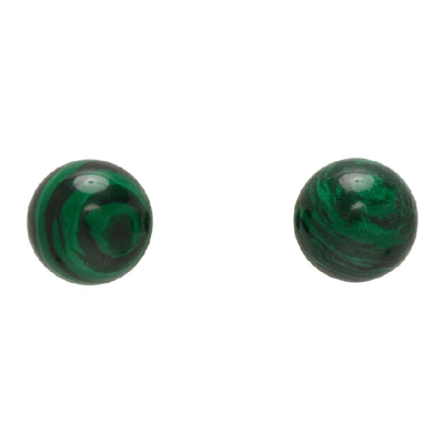 Shop Bottega Veneta Green Stone Earrings In 9800 Natura