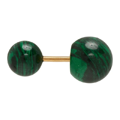 Shop Bottega Veneta Green Stone Earrings In 9800 Natura