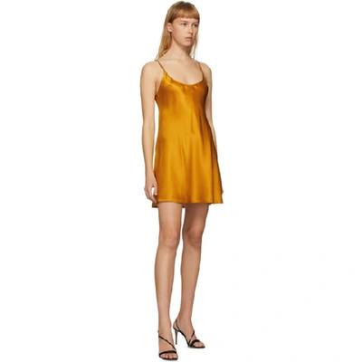 Shop La Perla Orange Silk Satin Short Slip Dress In D093 Topaz