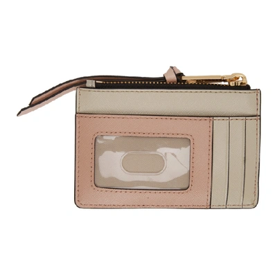Shop Marc Jacobs Beige And Pink Snapshot Top Zip Multi Wallet In 088 Dust