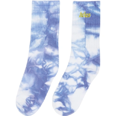 Shop Aries Purple Tie-dye Socks In Lilac