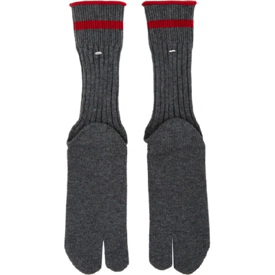 Shop Maison Margiela Grey Knit Socks In 859f D Grey