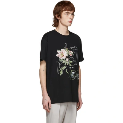 Shop Givenchy Black Peony T-shirt In 001-black