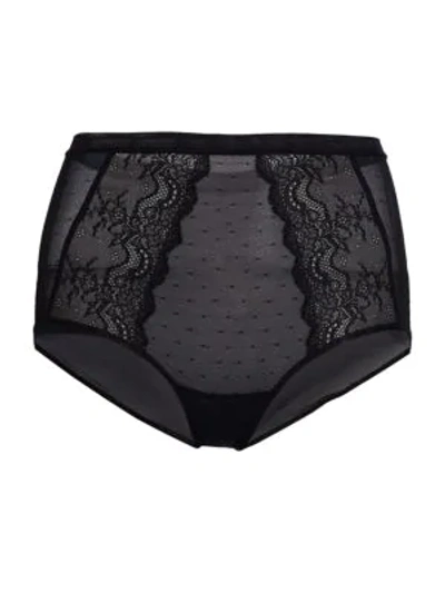 Shop Spanx Women's Lace High-waist Briefs In Black
