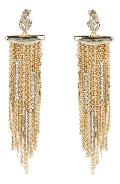 Shop Alexis Bittar Navette Chain Drop Earrings In Gold