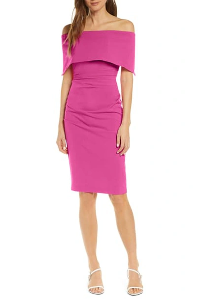 Shop Vince Camuto Popover Cocktail Dress In Hot Pink