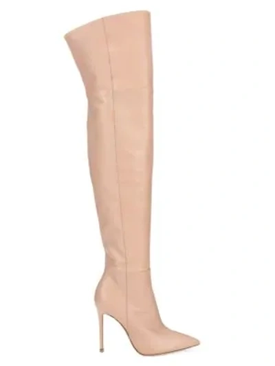 Shop Gianvito Rossi Bea Over-the-knee Leather Boots In Peach Nappa
