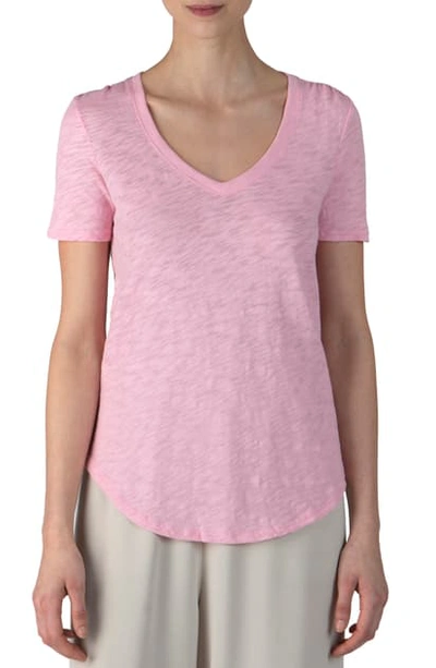 Shop Atm Anthony Thomas Melillo V-neck Slub Cotton T-shirt In Ballet Pink