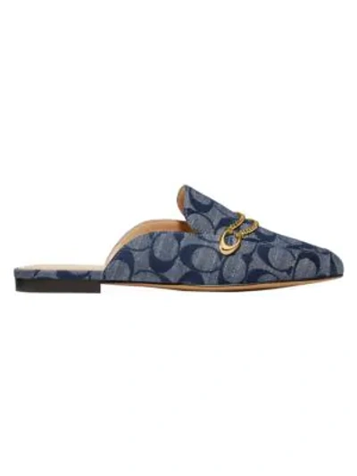 Shop Coach Sawyer Signature Monogram Loafer Mules In Chambray