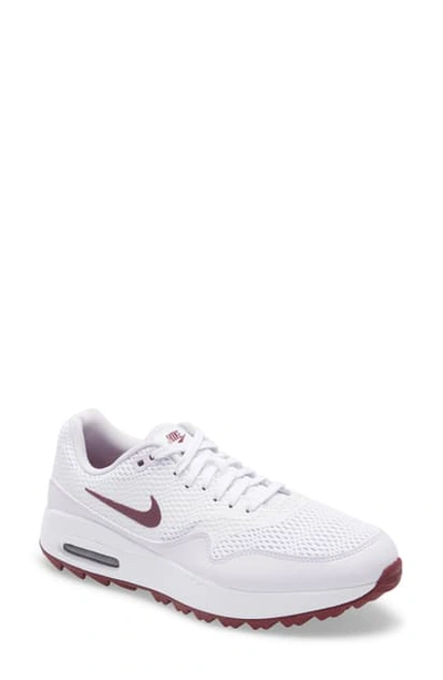Shop Nike Air Max 1 G Golf Shoe In White/ Villain Red