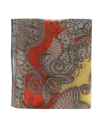 Shop Etro Paisley Print Silk Scarf In Multi