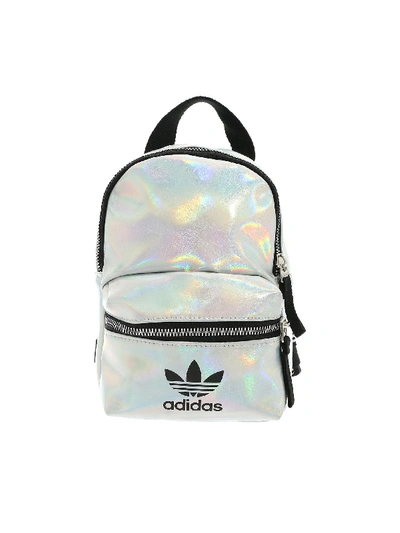 Shop Adidas Originals Small Metallic Backpack In Silver