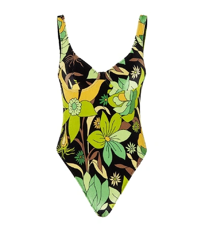 Shop Fendi Dream Garden Swimsuit In Multicolor