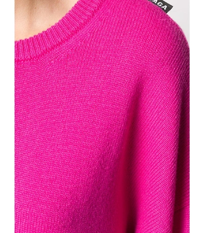 Shop Balenciaga Pink Over-size Cashmere Sweater