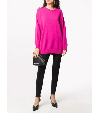 Shop Balenciaga Pink Over-size Cashmere Sweater